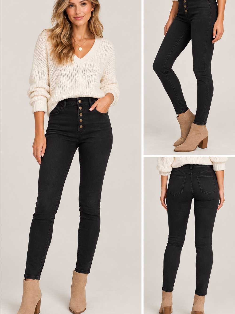 NWOT Ann Taylor High-Rise Black Button-Fly Women’s Jeans